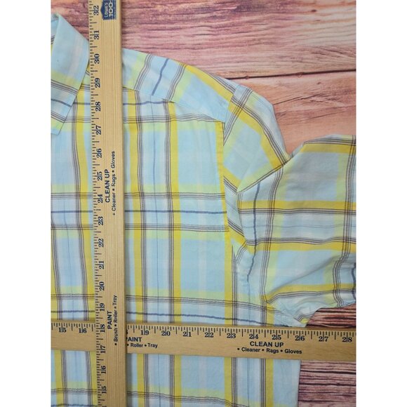 Tommy Bahama Mens Yellow & Blue Plaid Short Sleeve Shirt XL - Picture 9 of 9